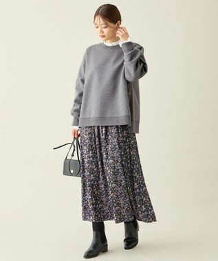 ANY 【ウエストゴム】モザイクプリントスカート スレートベース