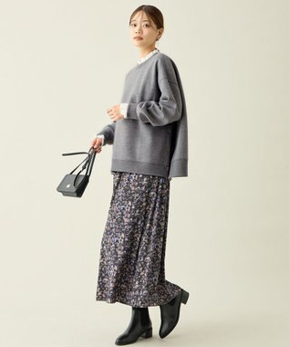 ANY 【ウエストゴム】モザイクプリントスカート スレートベース