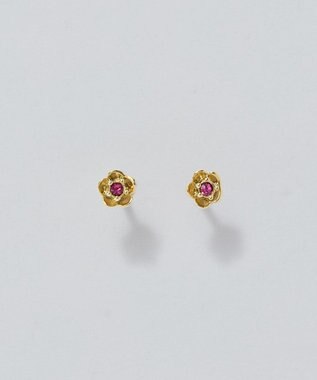 Phoebe 【金属アレルギー対応】プチフラワービジュースタッドピアス　ピンク ピンク