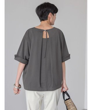 AMERICAN HOLIC 接触冷感バックタック袖折り返しカットプルオーバー Charcoal Gray