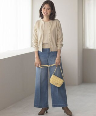 組曲 【WEB限定・2SET】ラメ入りアンサンブルニット シャンパンゴールド系