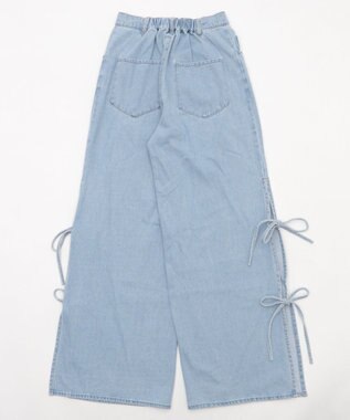 WEGO 【ウエストゴム/楽ちん】サマーデニムサイドリボンパンツ デニム淡色