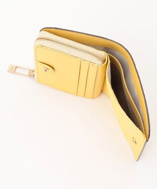 airlist 【コンパクト・上品】Lファスナー二つ折り財布  LUNA  Metallic  ルナメタリック メタリックイエロー