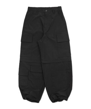 WEGO 【MLサイズ展開】2WAYリップストップカーゴパンツ ブラック