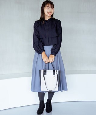 組曲 2WAYハンドルスクエアトート バッグ アイスグレー系1