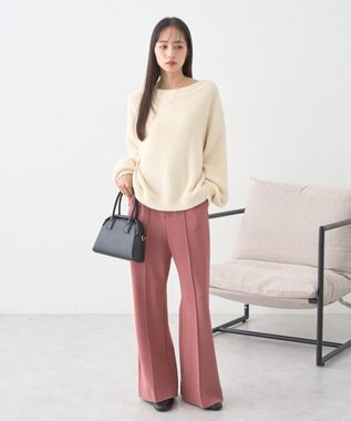 earth music&ecology センターシームフレアパンツ Ecru