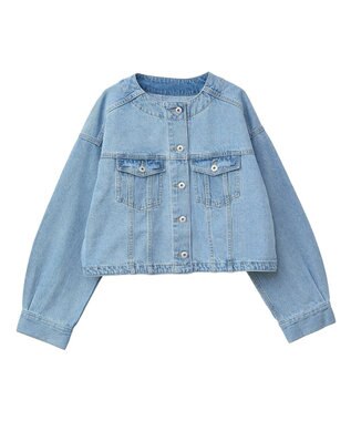 earth music&ecology ノーカラーデニムジャケット Light Indigo