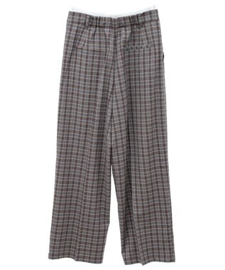 earth music&ecology ダブルウエストデザインパンツ Check Gray