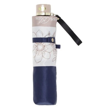MOONBAT LANVIN en Bleu 折りたたみ傘 サテンプリントフラワー ネイビーブルー