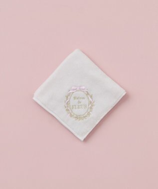 Maison de FLEUR リボンフレーム刺繍タオルハンカチ