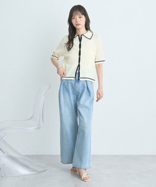 earth music&ecology リブニットカーディガン Ivory