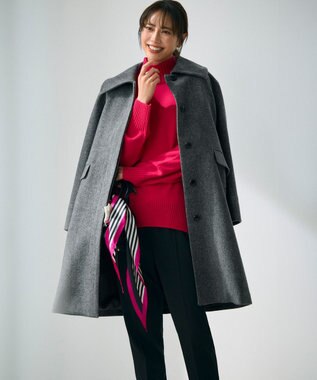 23区 【滝沢眞規子さん着用/VERY掲載】ランダムストライプ ダイヤ スカーフ マゼンタ系