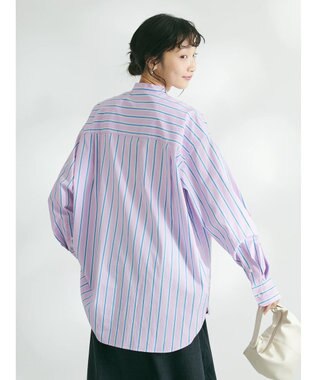 CRAFT STANDARD BOUTIQUE バンドカラーシャツ Stripe Pink