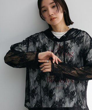 Green Parks ・ＳＵＧＡＲ　ＳＰＯＯＮ　シアーレースフーディー Black