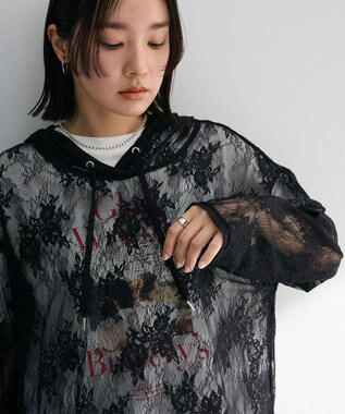 Green Parks ・ＳＵＧＡＲ　ＳＰＯＯＮ　シアーレースフーディー Black