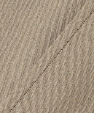 自由区 【セットアップ対応】リネンストレッチノーカラー ジャケット カーキ