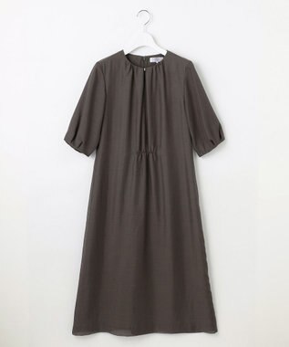 J.PRESS LADIES 【洗える】ブライトスパンボイル ワンピース ダークブラウン系