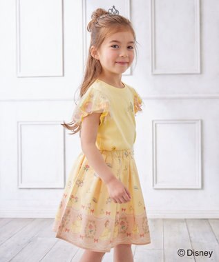 ANY KIDS 【ディズニープリンセス】袖 刺繍 Tシャツ クリーム<ベル>