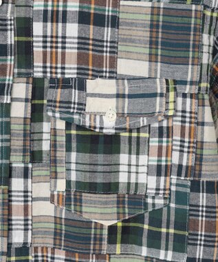 J.PRESS MEN 【WEB・一部店舗限定】マドラスチェックパッチワークシャツ ダークグリーン系9