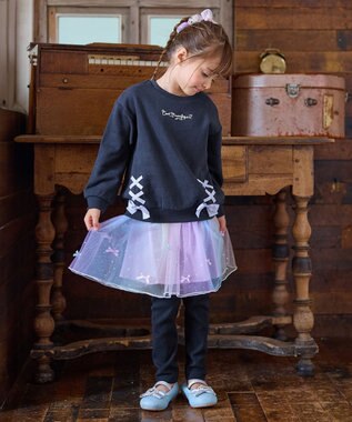 ANY KIDS リボン×ラメチュールスカッツ レインボー