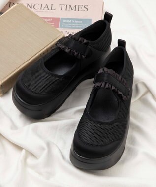 WEGO フリルベルクロシューズ ブラック