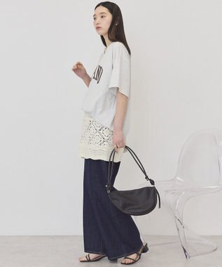 AMERICAN HOLIC PORTLAND裾ラウンドTシャツ Oatmeal