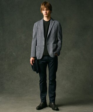 JOSEPH ABBOUD 【軽量/ストレッチ/洗える/JAPANファブリック/和紙】コンフォータブルジャージー ジャケット ネイビー系