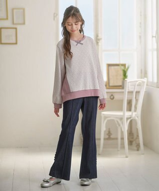 組曲 KIDS 【150-160㎝】 フロストフラワージャガード トレーナー ラベンダー