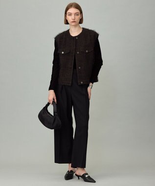 ICB L 【洗える】フロッキーベロア プルオーバー ブラック系