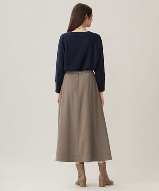 自由区 【洗える】TWラチネストレッチフレア スカート モカ