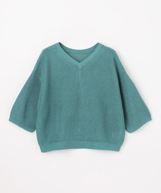 ANY ラミータッチニットT ブルーグリーン