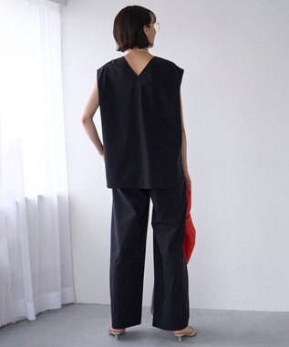 UNFILO FINE MOVE コクーンブラウス ブラック