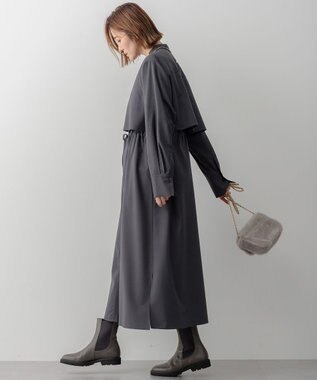 23区 【洗える】TWマットクロス シャツワンピース グレー系