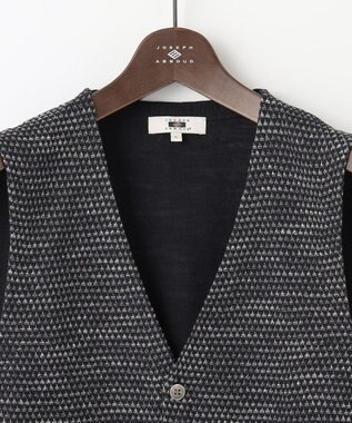 JOSEPH ABBOUD 【イタリア糸使用/清涼感/軽い/洗える】スラブギマニットベスト ブラック系7