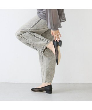 MODE ET JACOMO <carino>ポインテッドトゥメッシュパンプス ブラック