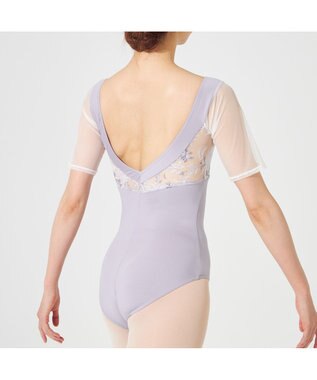 Chacott ハーフスリーブレオタード パールグレー