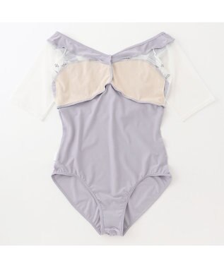 Chacott ハーフスリーブレオタード パールグレー