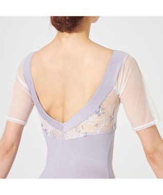 Chacott ハーフスリーブレオタード パールグレー