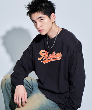 WEGO アクセ付きグラフィックT（LS） ブラック