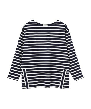 earth music&ecology ボーダーカットソーチュニック Navy