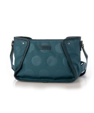 Y'SACCS ヒートエンボス ポルカドットポシェット ブルー