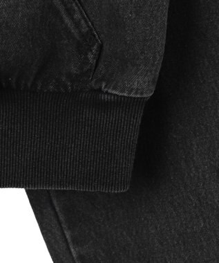 WEGO ヴィンテージウォッシュショートフードブルゾン ブラック