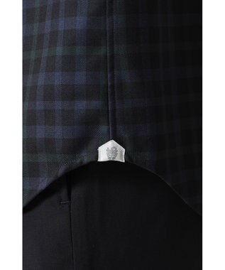 DAKS ウールチェック 隠しボタンダウンシャツ ブラック