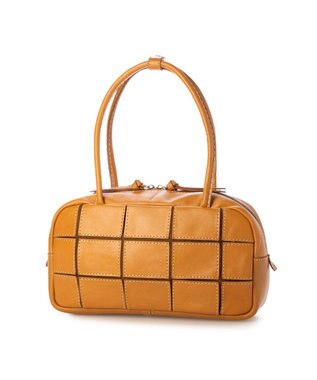 UNBILLION ピークスピーク PEAKS PEAK / 牛革パッチワーク横長ボストン キャメル