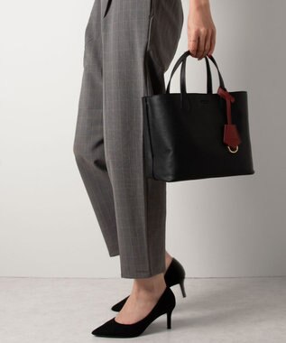 LA BAGAGERIE 【MONICA】バイカラーミディトートバッグ ブラック