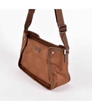 Y'SACCS ヒートエンボス ポルカドットポシェット チョコ