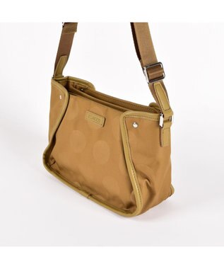 Y'SACCS ヒートエンボス ポルカドットポシェット キャメル