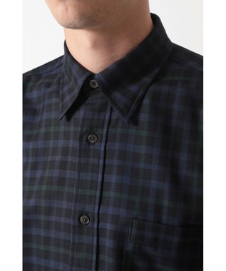 DAKS ウールチェック 隠しボタンダウンシャツ ブラック