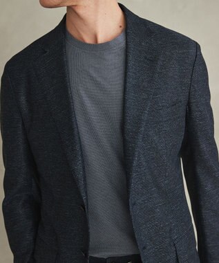 GOTAIRIKU 新素材セットアップ【通気性抜群/洗える/シワになりにくい】カラミプリントストレッチセットアップ ジャケット ネイビー系8