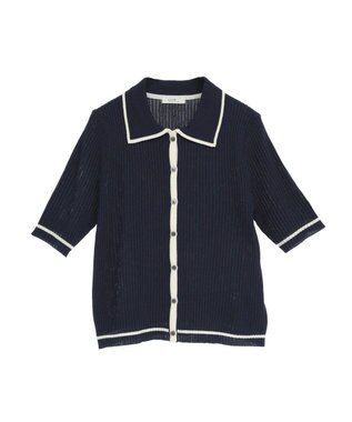 earth music&ecology リブニットカーディガン Navy